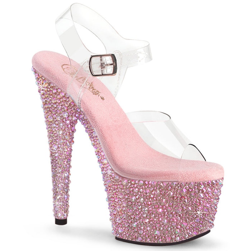 Pleaser Bejeweled-708MS Sandaler Dame Rosa | 348-USCTIB