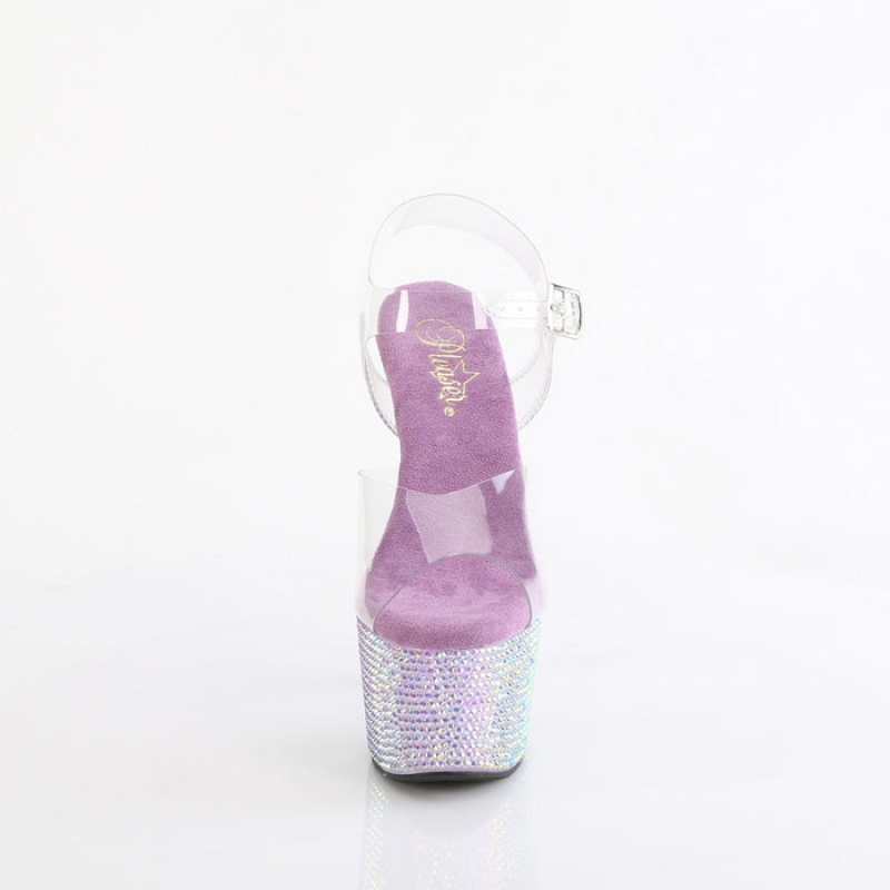 Pleaser Bejeweled-708RRS Sandaler Dame Lilla | 415-LIDEQK