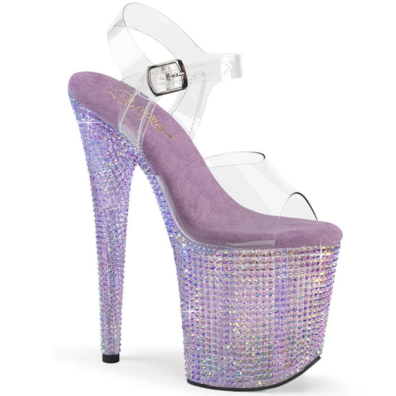 Pleaser Bejeweled-808RRS Sandaler Dame Lilla | 519-PENGKH