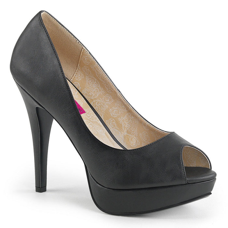 Pleaser Chloe-01 Pumps Dame Svarte | 463-XIDMKP