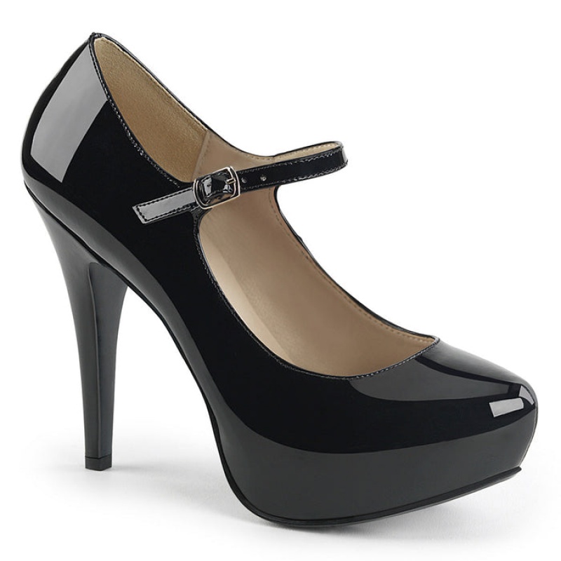 Pleaser Chloe-02 Pumps Dame Svarte | 068-XJQBRK