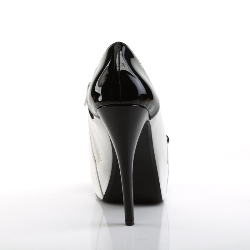 Pleaser Chloe-11 Pumps Dame Svarte Hvite | 468-XHJBOW