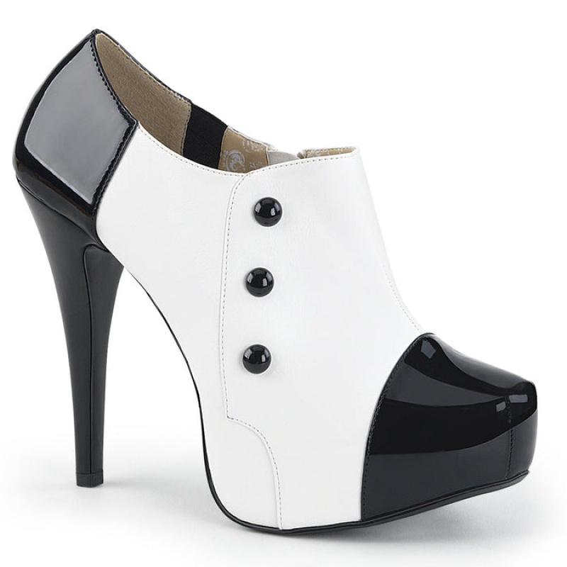 Pleaser Chloe-11 Pumps Dame Svarte Hvite | 468-XHJBOW