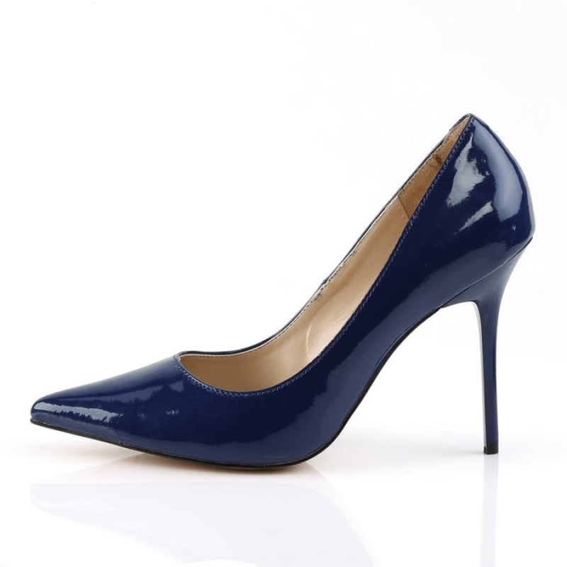 Pleaser Classique-20 Pumps Dame Marineblå | 582-QULKSP