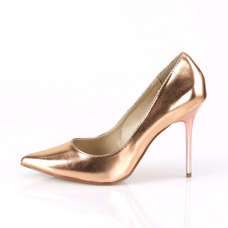 Pleaser Classique-20 Pumps Dame Rosa Gull Metal | 813-NXPMWT