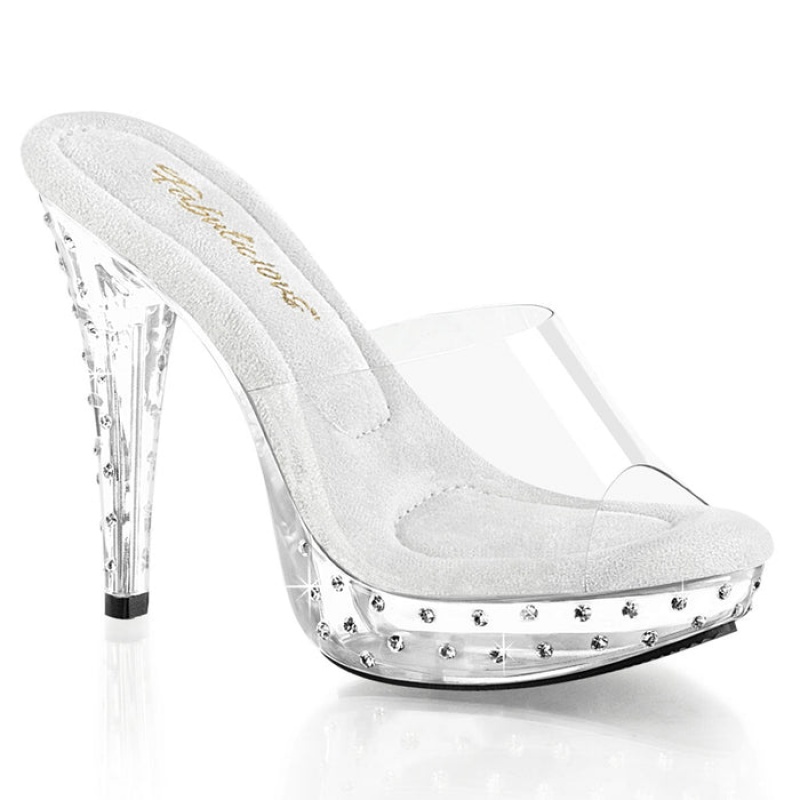 Pleaser Cocktail-501SDT Badesandaler Dame Clear | 241-LKWGQR