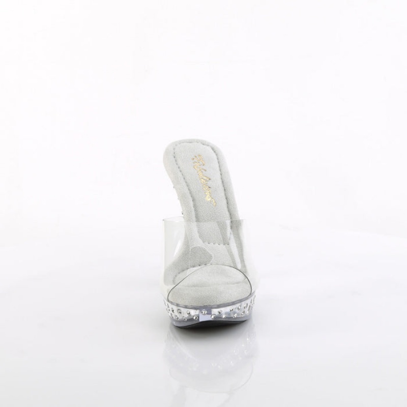 Pleaser Cocktail-501SDT Badesandaler Dame Clear | 241-LKWGQR