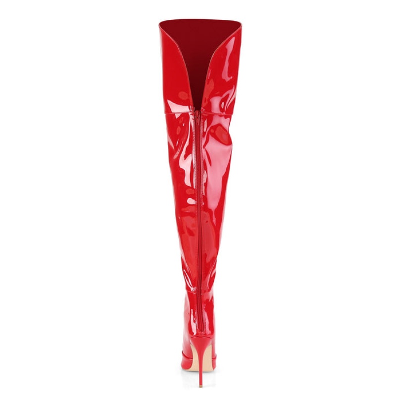 Pleaser Courtly-3012 Støvler Dame Rød | 123-ABGHJW