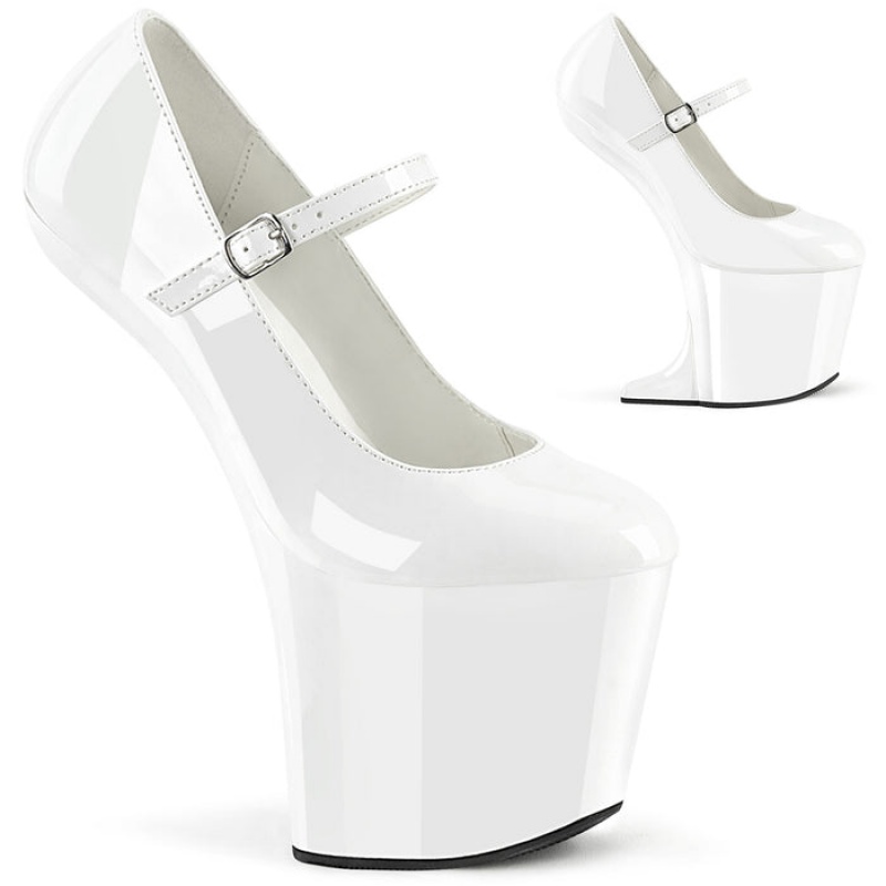 Pleaser Craze-880 Pumps Dame Hvite | 243-TPAMWK