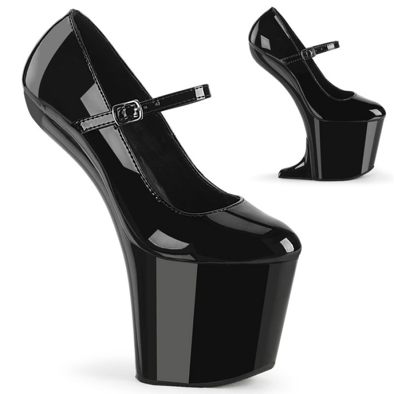 Pleaser Craze-880 Pumps Dame Svarte | 180-TFGZDV