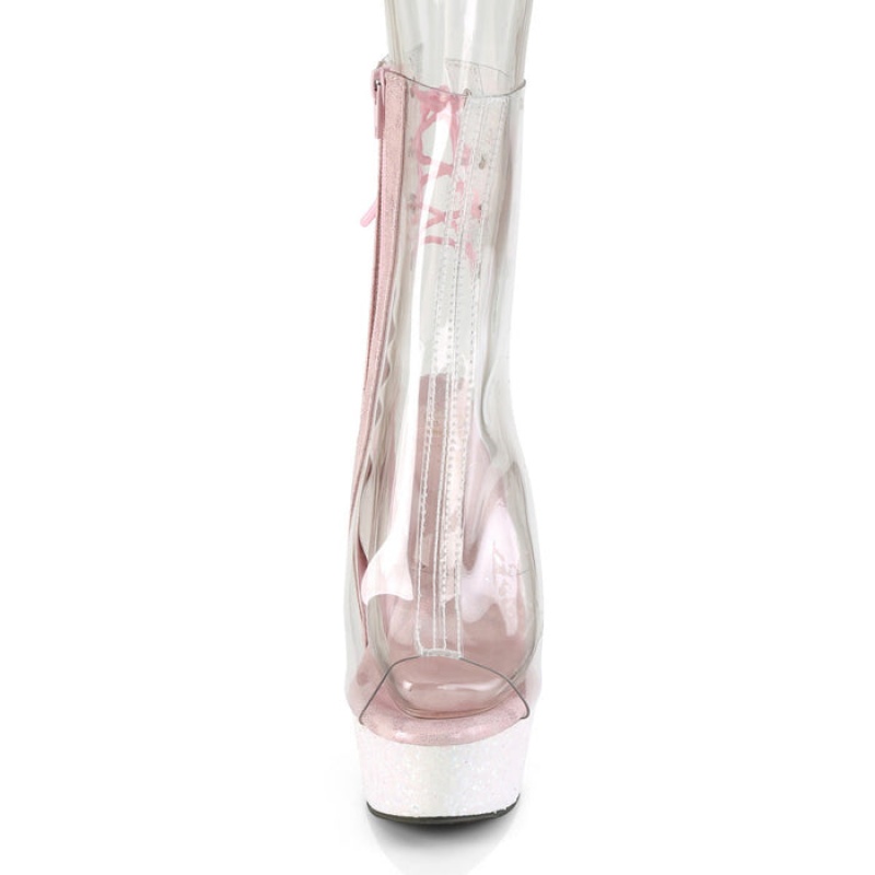 Pleaser Delight-1018C Støvler Dame Clear / Iridescent | 104-AZTXSV