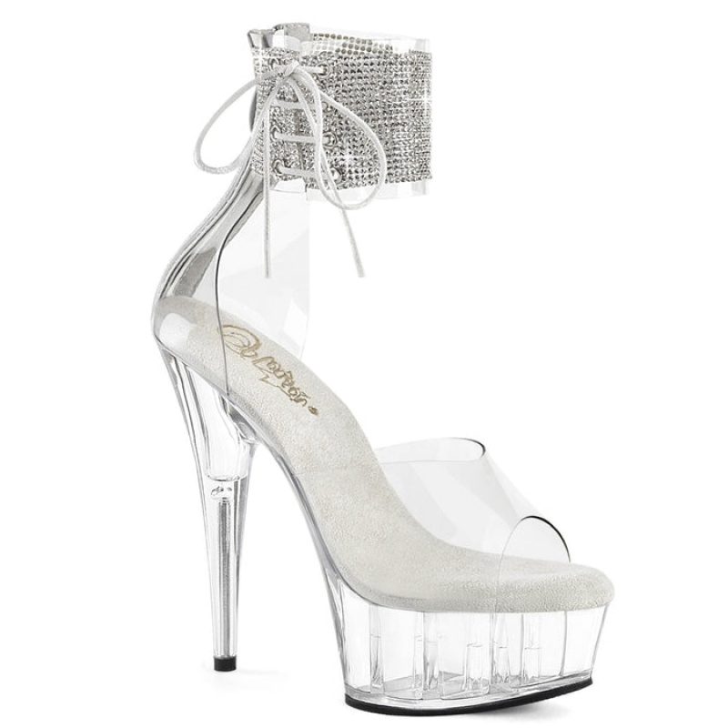 Pleaser Delight-624RS Sandaler Dame Clear | 672-BNKQAM