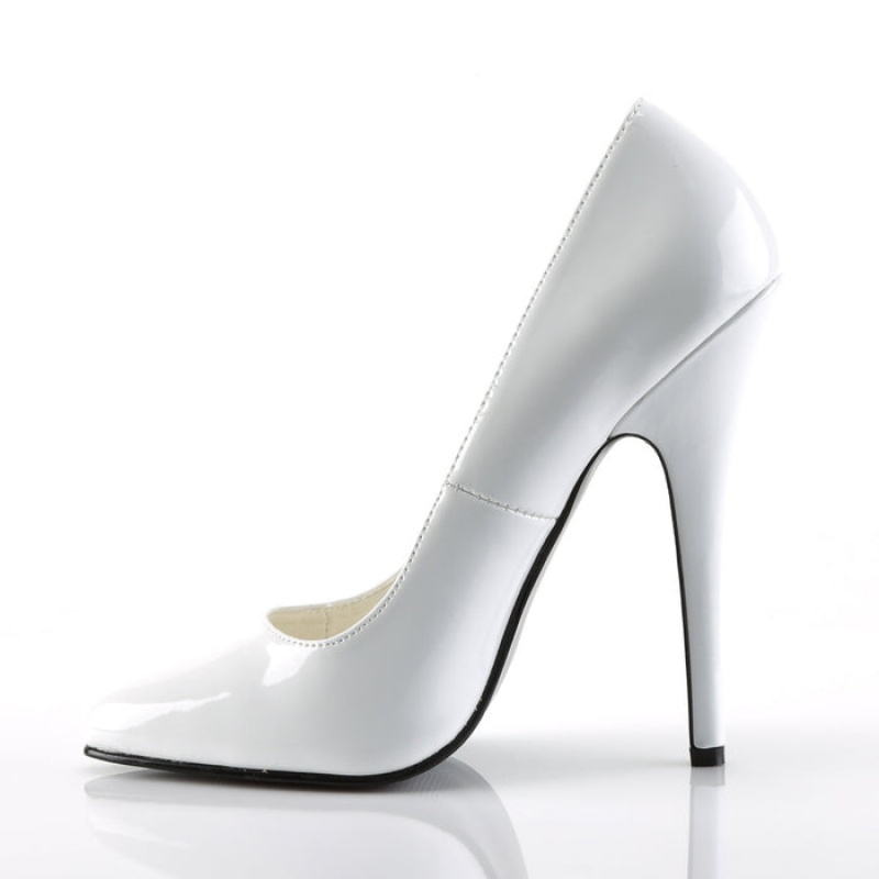 Pleaser Domina-420 Pumps Dame Hvite | 150-CLNEOF