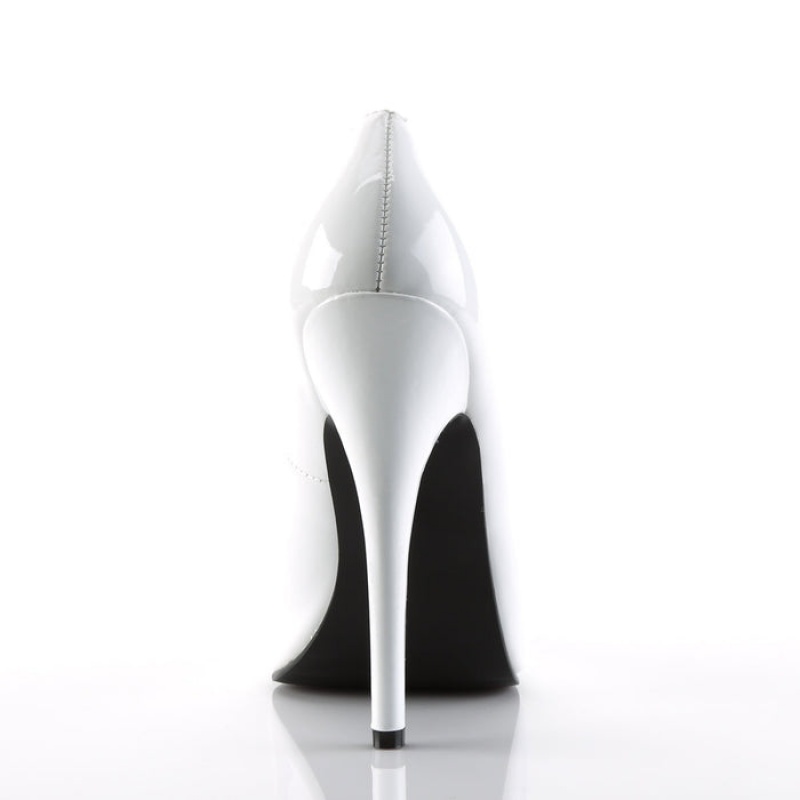 Pleaser Domina-420 Pumps Dame Hvite | 150-CLNEOF