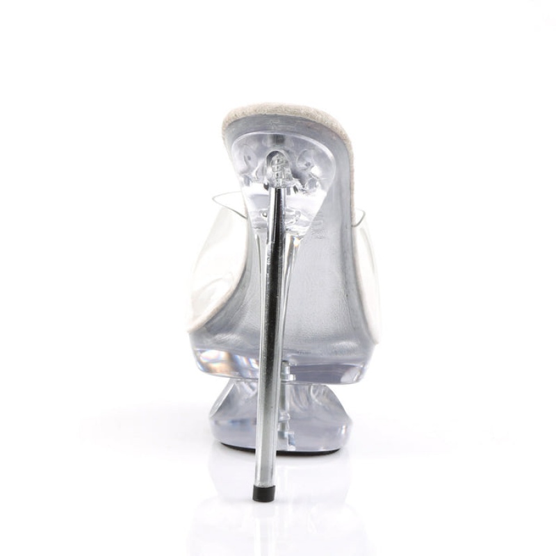 Pleaser Eclipse-601 Badesandaler Dame Clear | 247-MXIHAC