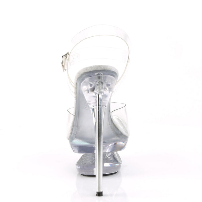 Pleaser Eclipse-608DM Sandaler Dame Clear | 583-CUNAMH