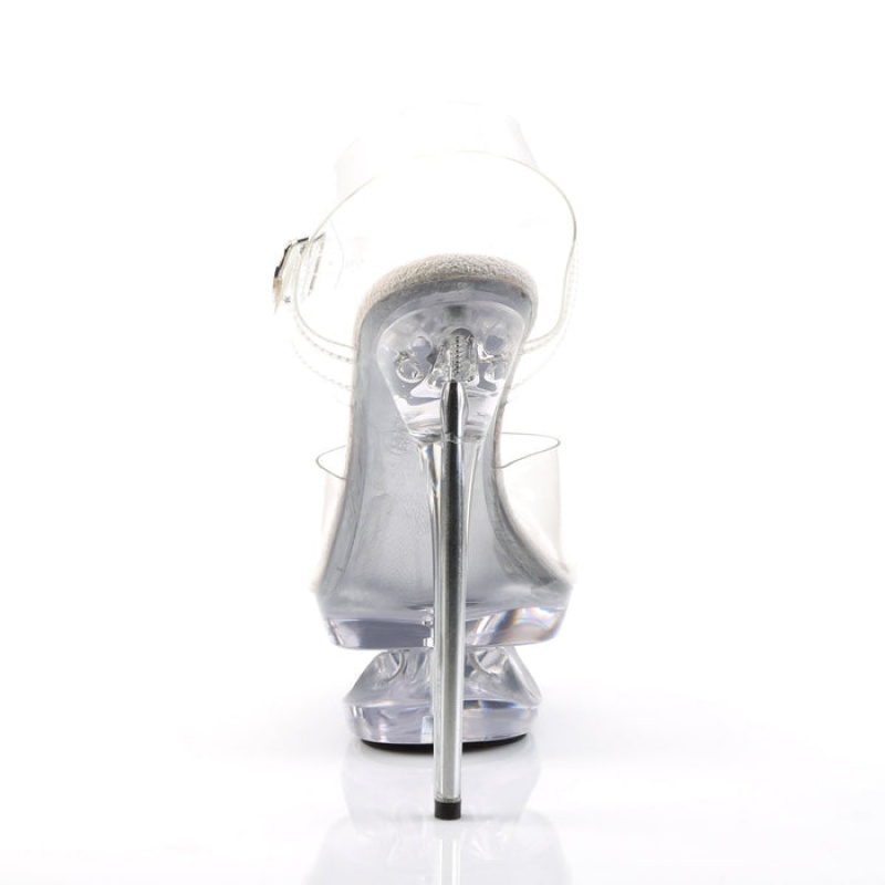 Pleaser Eclipse-608 Sandaler Dame Clear | 391-PAZEHI