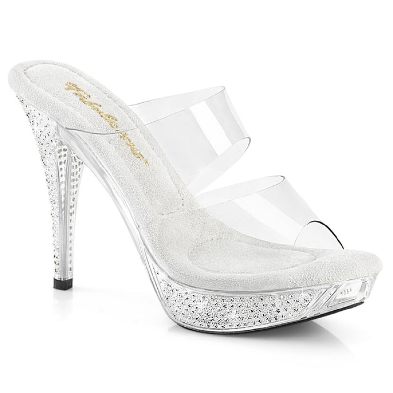 Pleaser Elegant-402 Badesandaler Dame Clear | 879-YZFRNM