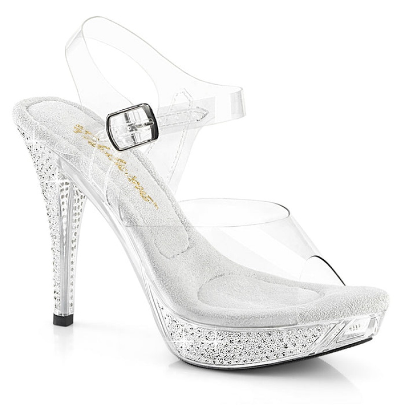 Pleaser Elegant-408 Sandaler Dame Clear | 703-XFYTAJ