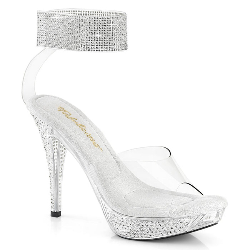 Pleaser Elegant-442 Sandaler Dame Clear | 498-OWKXDZ