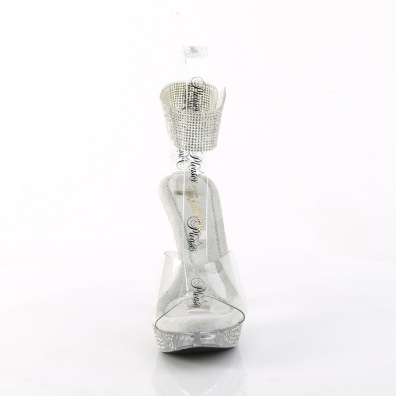 Pleaser Elegant-442 Sandaler Dame Clear | 498-OWKXDZ