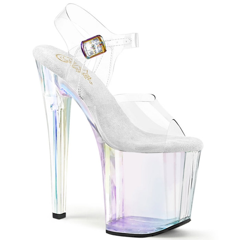 Pleaser Enchant-708HT Sandaler Dame Clear / Holographic Tint | 287-FTQDUA