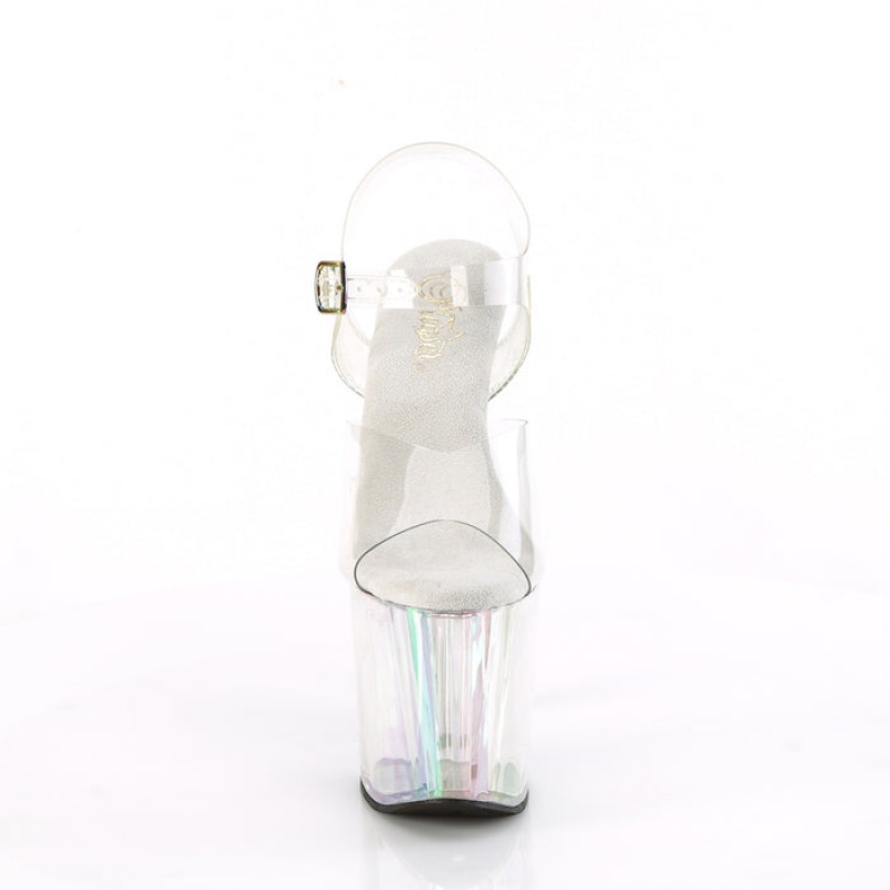 Pleaser Enchant-708HT Sandaler Dame Clear / Holographic Tint | 287-FTQDUA