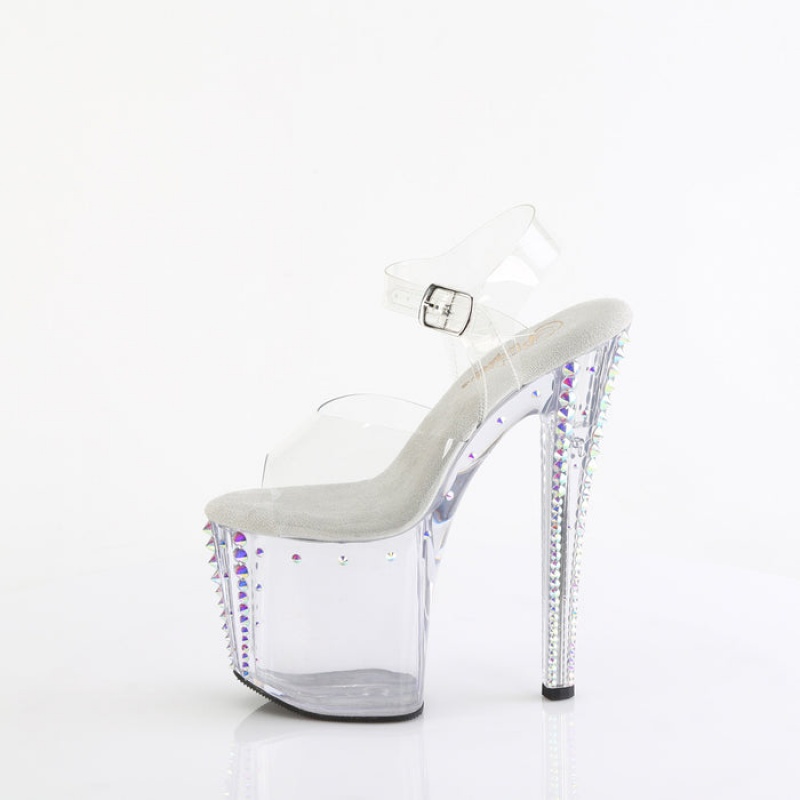 Pleaser Enchant-708RS-02 Sandaler Dame Clear | 635-JSMANF