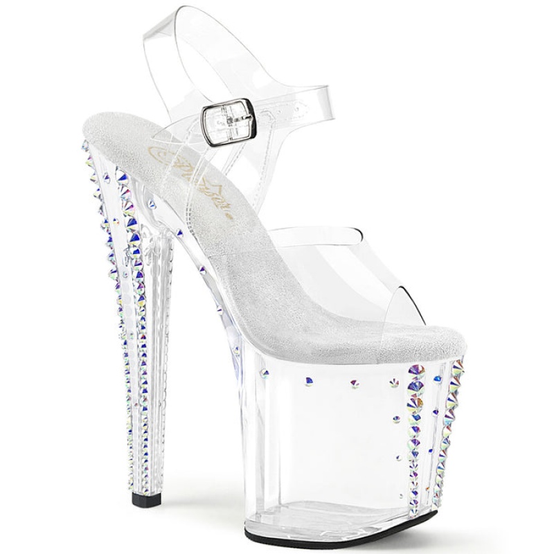 Pleaser Enchant-708RS-02 Sandaler Dame Clear | 635-JSMANF