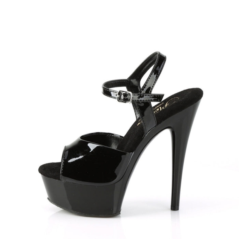 Pleaser Excite-609 Sandaler Dame Svarte | 451-XZUDCS