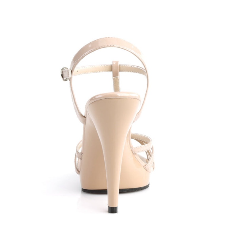 Pleaser Flair-420 Sandaler Dame Beige | 527-BOGETU