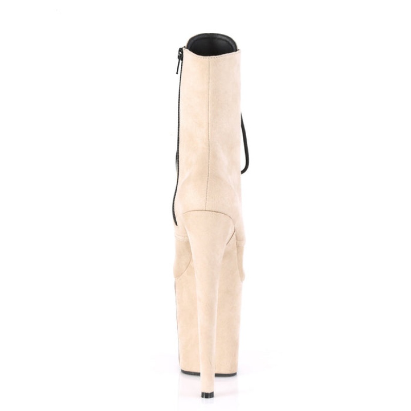 Pleaser Flamingo-1020FS Støvler Dame Beige | 087-CTZWNP