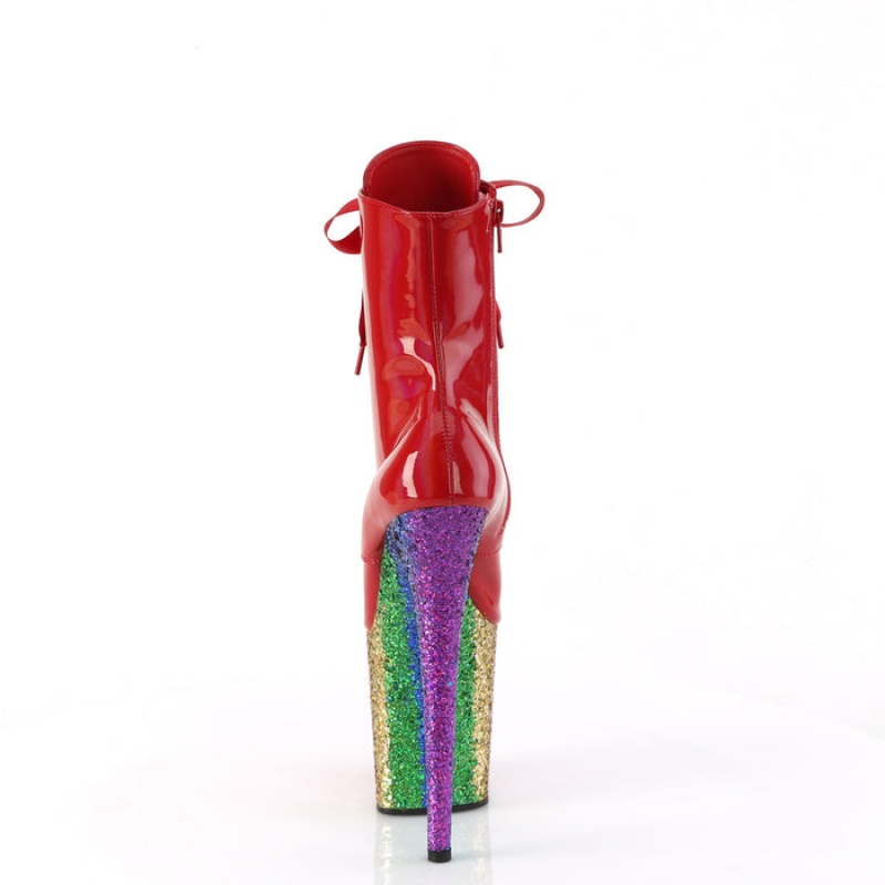 Pleaser Flamingo-1020HG Støvler Dame Rød Multicolor | 987-DYZKOL