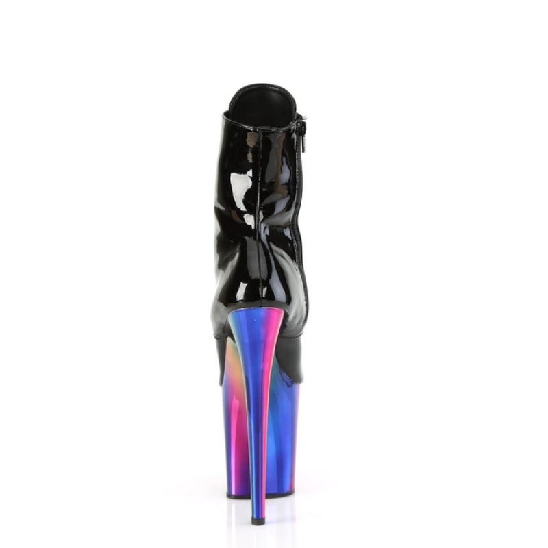 Pleaser Flamingo-1020RC Støvler Dame Svarte Multicolor | 602-LKTZPN