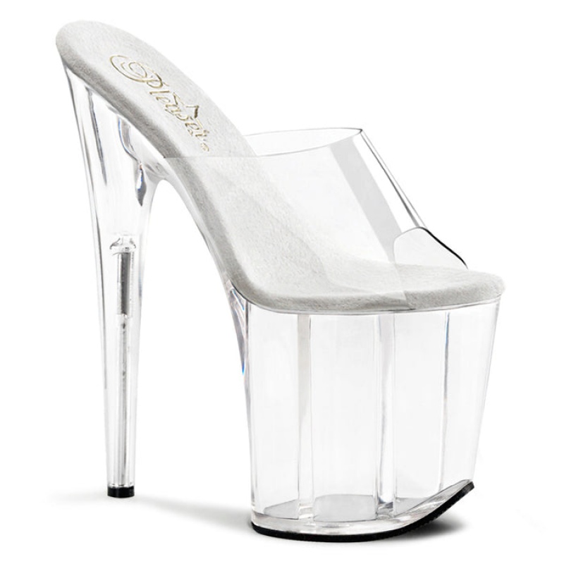 Pleaser Flamingo-801 Badesandaler Dame Clear | 134-NXPQFJ