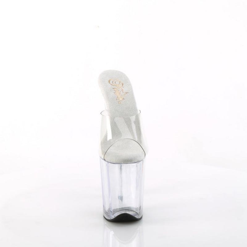 Pleaser Flamingo-801 Badesandaler Dame Clear | 134-NXPQFJ