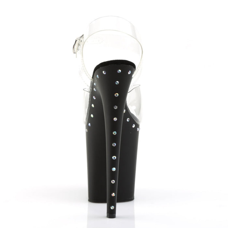 Pleaser Flamingo-808ABLS Sandaler Dame Svarte | 134-WOCMVU