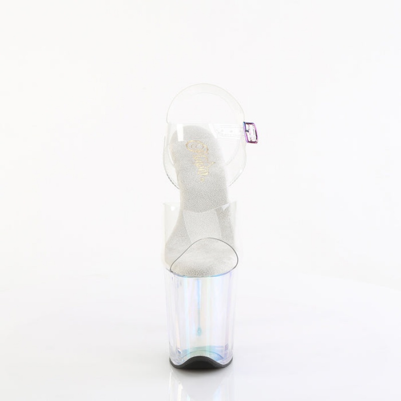 Pleaser Flamingo-808HT Sandaler Dame Clear | 837-WRZYMU