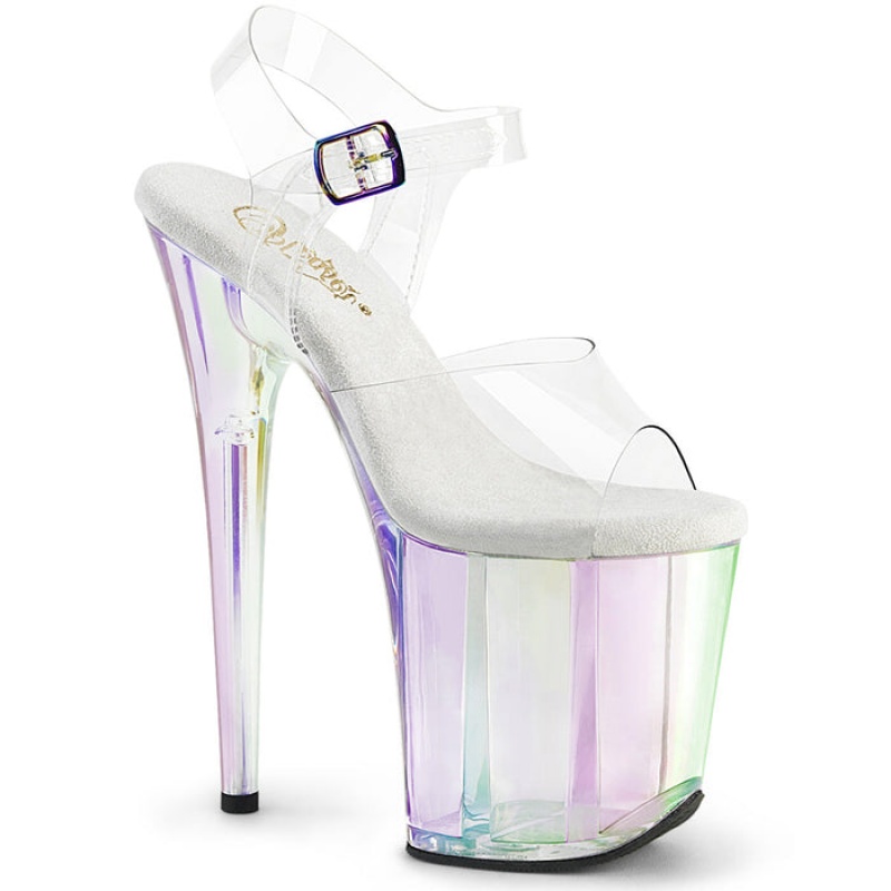 Pleaser Flamingo-808HT Sandaler Dame Clear | 837-WRZYMU