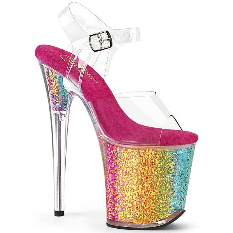 Pleaser Flamingo-808RG-02 Sandaler Dame Multicolor | 293-IKPAQD