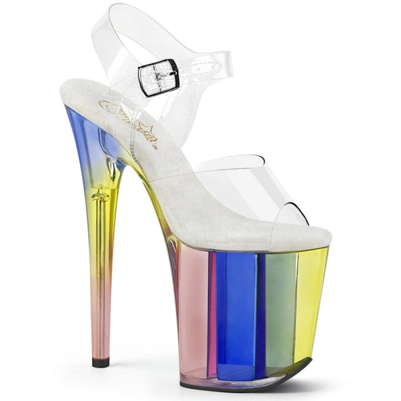 Pleaser Flamingo-808RT Sandaler Dame Multicolor | 326-DIZEFQ