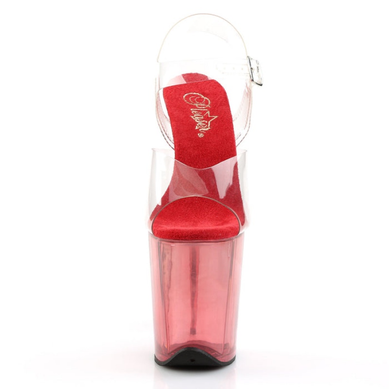 Pleaser Flamingo-808T Sandaler Dame Rød | 086-IGZMPU