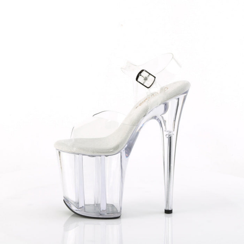 Pleaser Flamingo-808 Sandaler Dame Clear | 658-YCESFZ