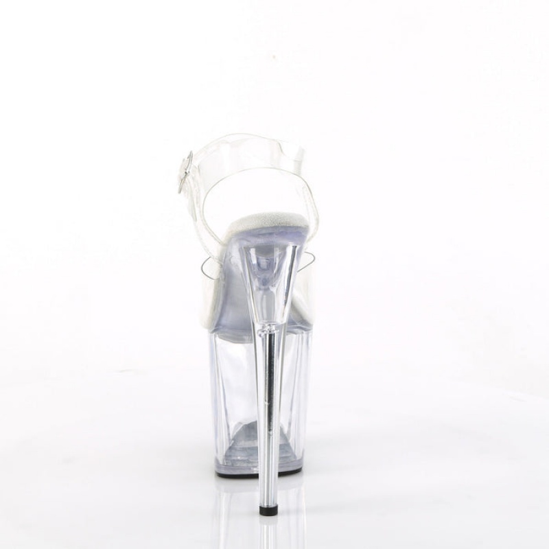 Pleaser Flamingo-808 Sandaler Dame Clear | 658-YCESFZ