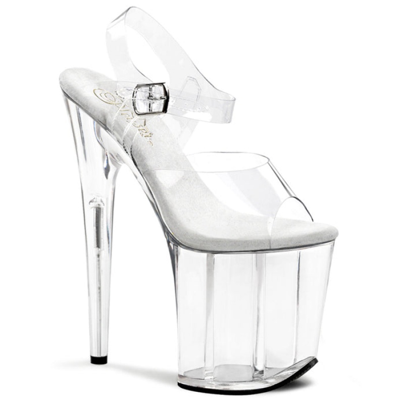 Pleaser Flamingo-808 Sandaler Dame Clear | 658-YCESFZ