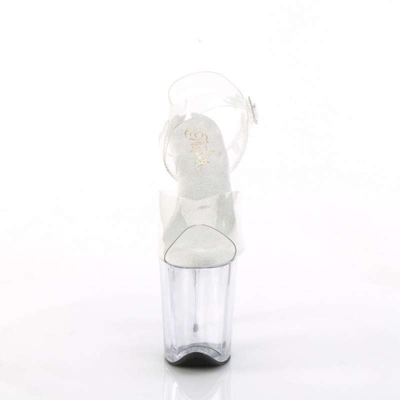 Pleaser Flamingo-808 Sandaler Dame Clear | 658-YCESFZ