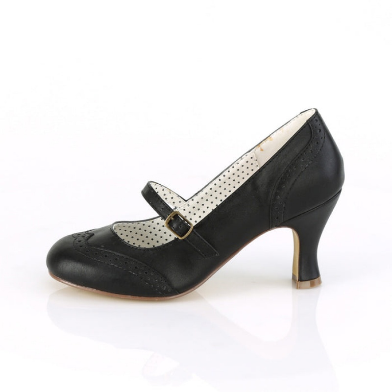 Pleaser Flapper-32 Pumps Dame Svarte | 280-YKJVFM