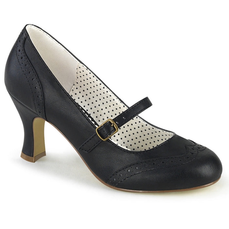 Pleaser Flapper-32 Pumps Dame Svarte | 280-YKJVFM