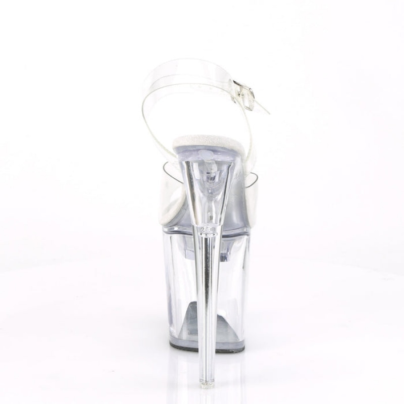 Pleaser Flashdance-808 Sandaler Dame Clear | 168-OWKBJM