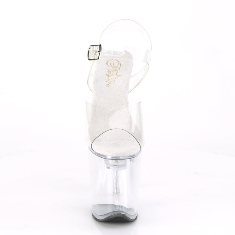 Pleaser Flashdance-808 Sandaler Dame Clear | 168-OWKBJM